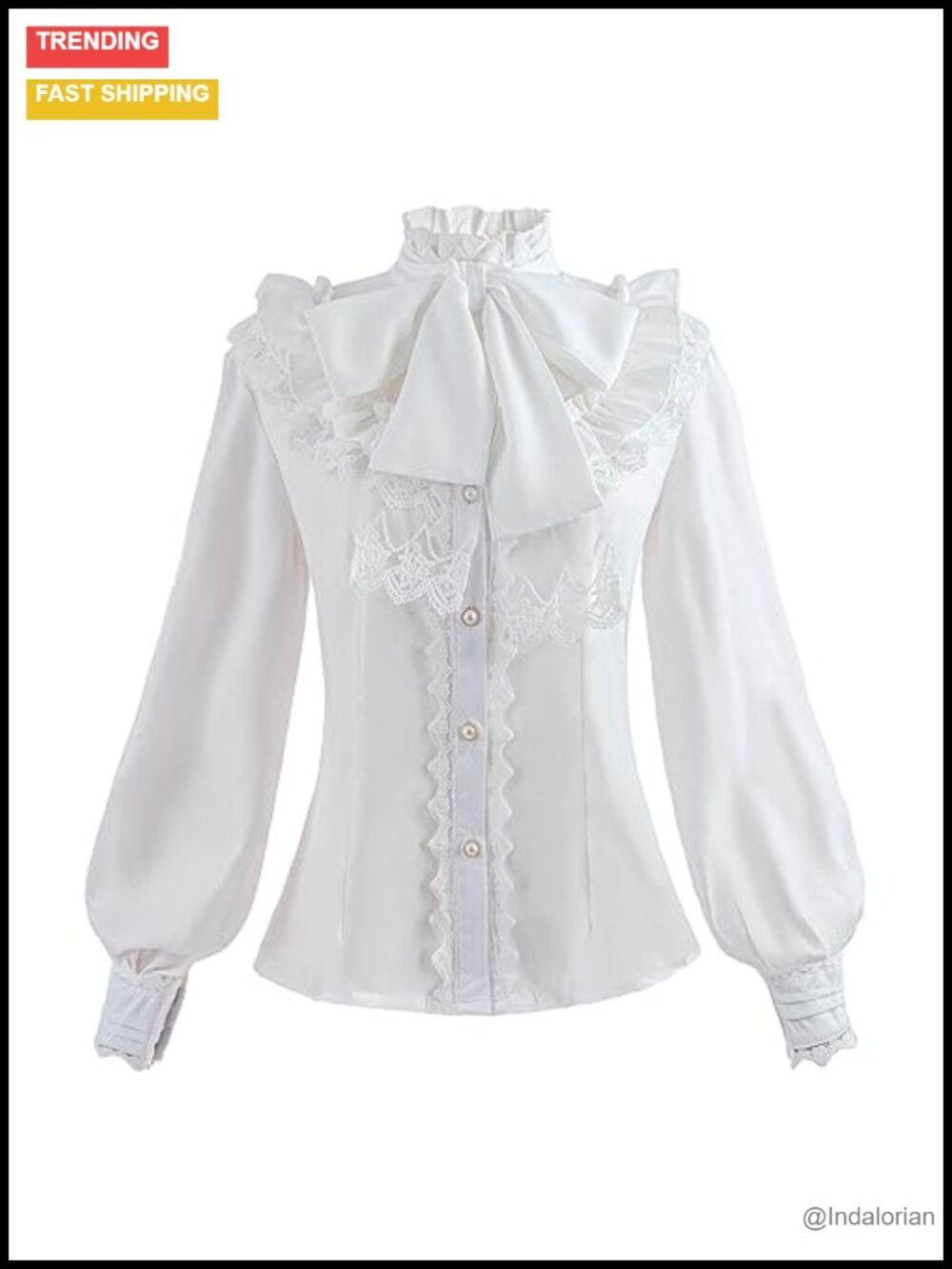 Victorian Gothic Blouse Women Vintage Long Sleeve Chiffon Ruffle Lace Top